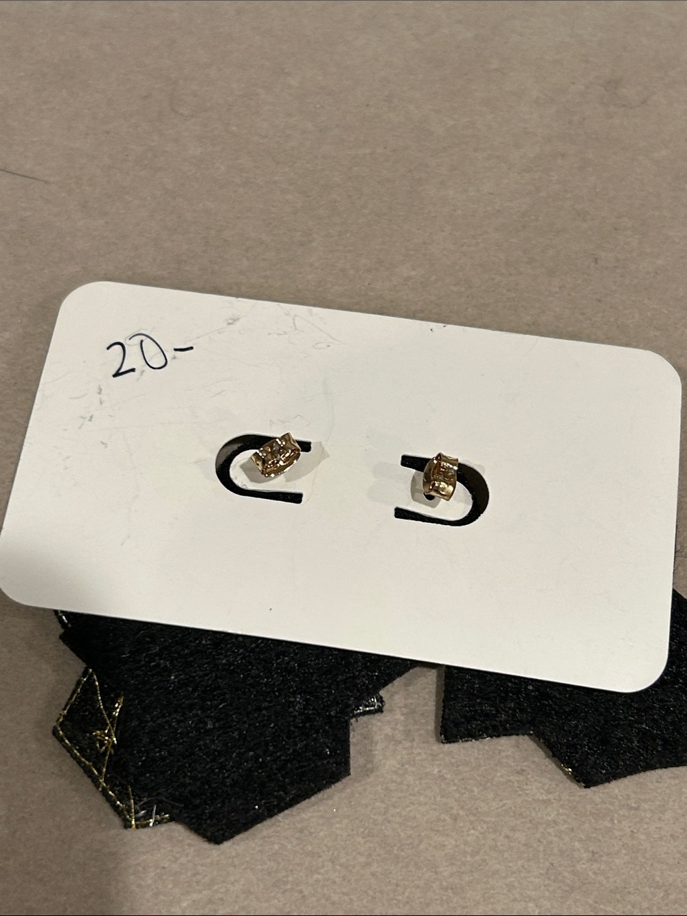 Black Beaded Graduation Cap Earrings - Picture 2 of 2